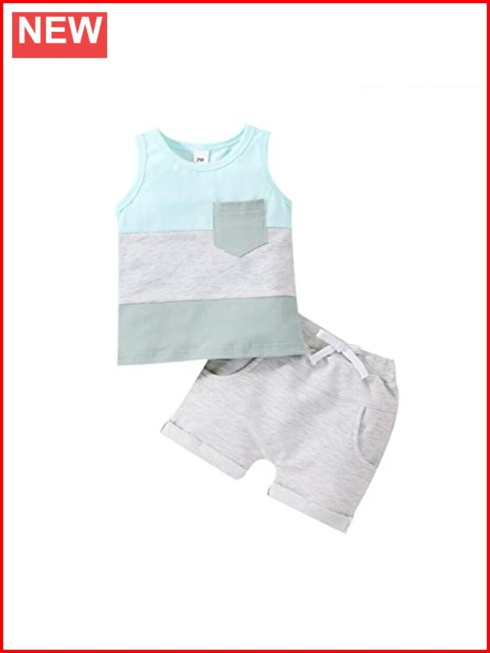 Toddler Boy Sleeveless Tank Top and Shorts Set Summer Outfit